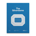 Detroit Football Retro Stadium Bold Canvas Art