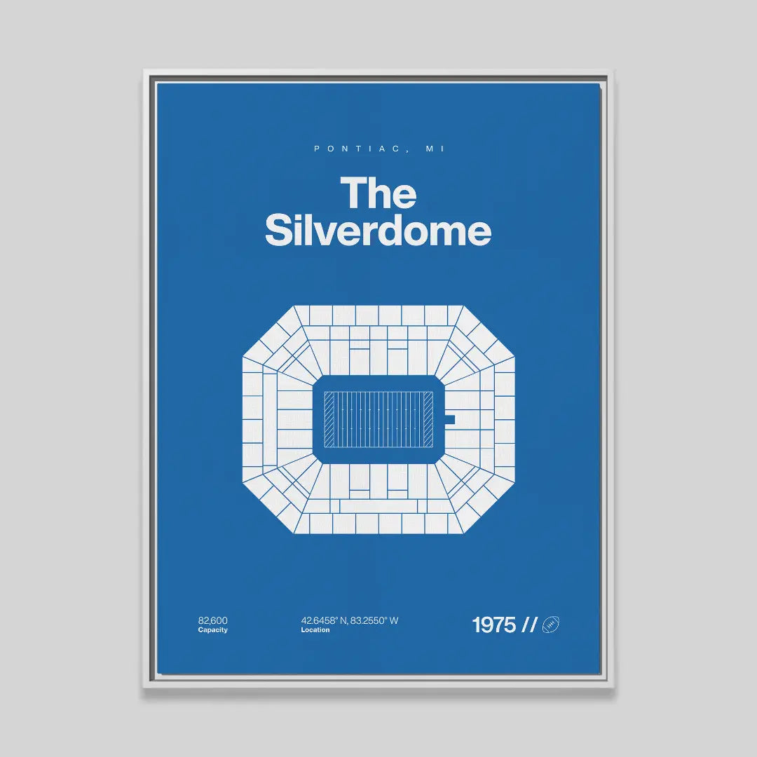 Detroit Football Retro Stadium Bold Canvas Art