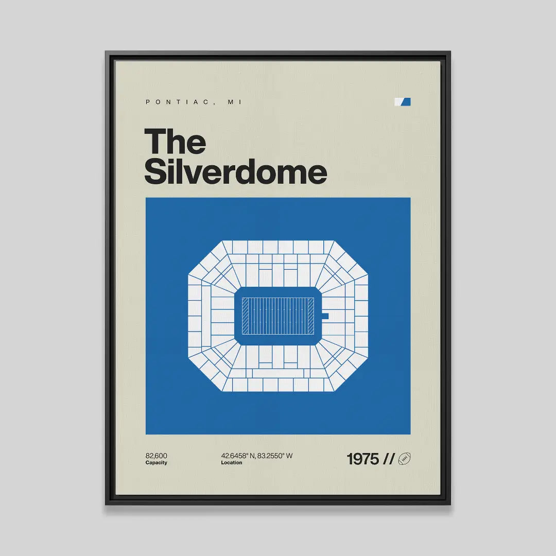 Detroit Football Retro Stadium Canvas Art