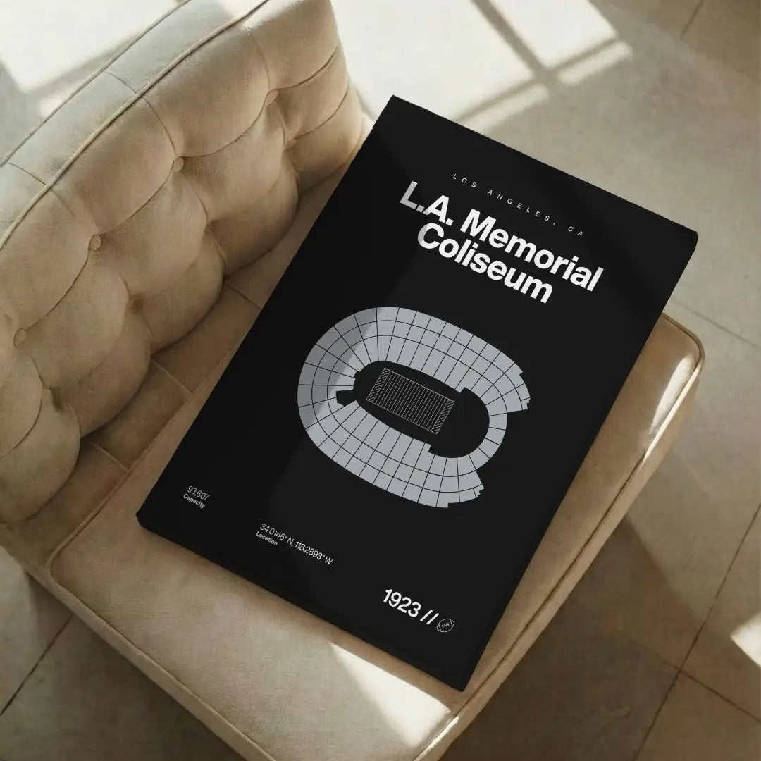 Los Angeles Football Retro Stadium Bold Canvas Art
