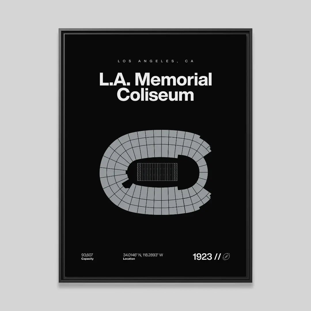 Los Angeles Football Retro Stadium Bold Canvas Art