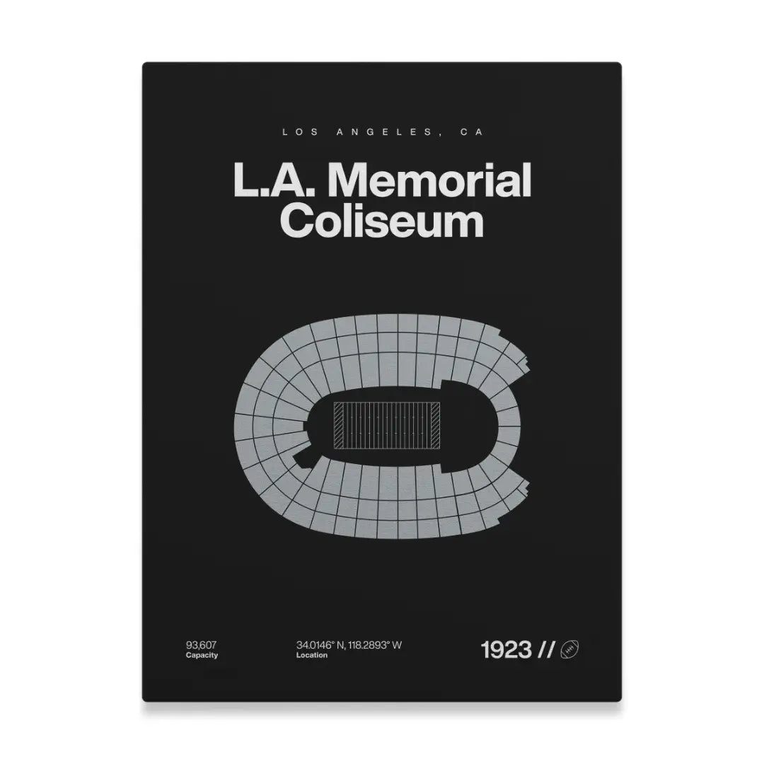 Los Angeles Football Retro Stadium Bold Canvas Art