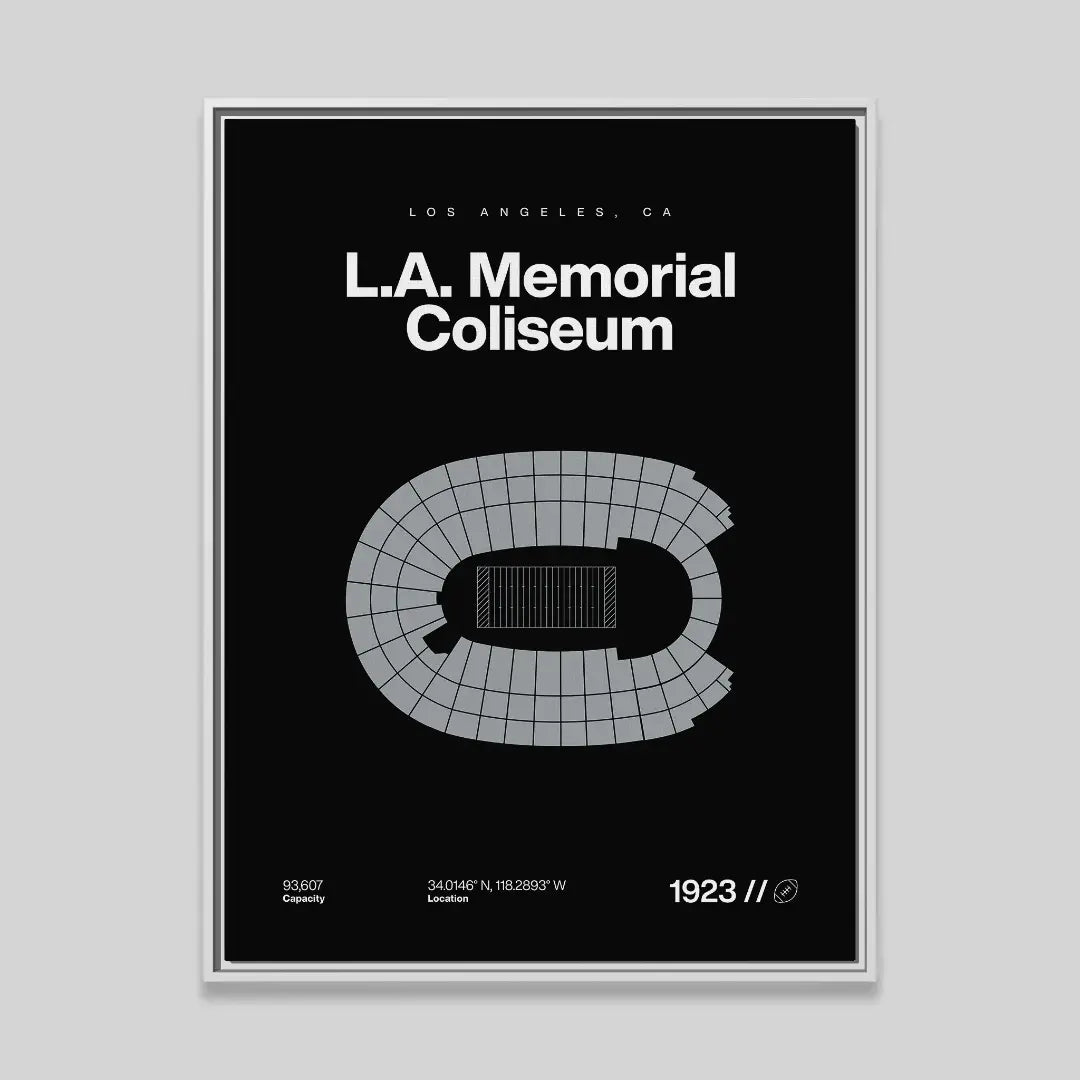 Los Angeles Football Retro Stadium Bold Canvas Art
