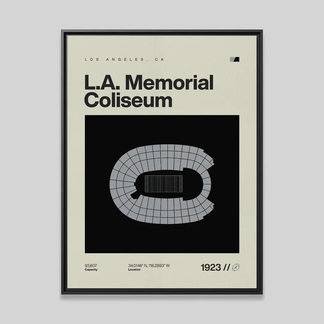 Los Angeles Football Retro Stadium Canvas Art