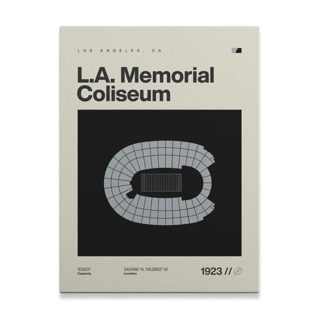 Los Angeles Football Retro Stadium Canvas Art