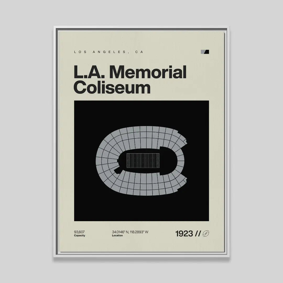 Los Angeles Football Retro Stadium Canvas Art