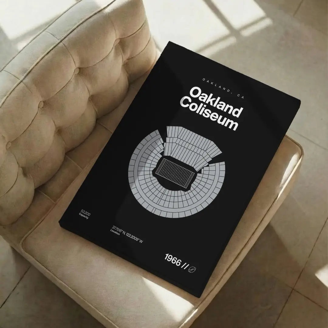 Oakland Football Retro Stadium Bold Canvas Art