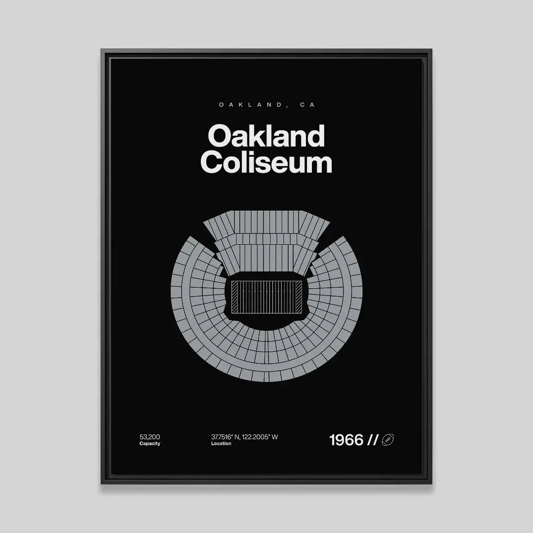 Oakland Football Retro Stadium Bold Canvas Art