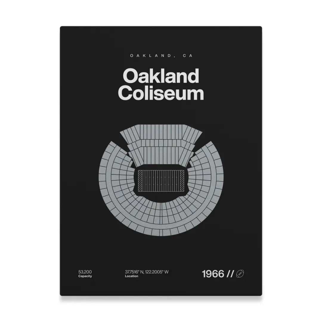 Oakland Football Retro Stadium Bold Canvas Art