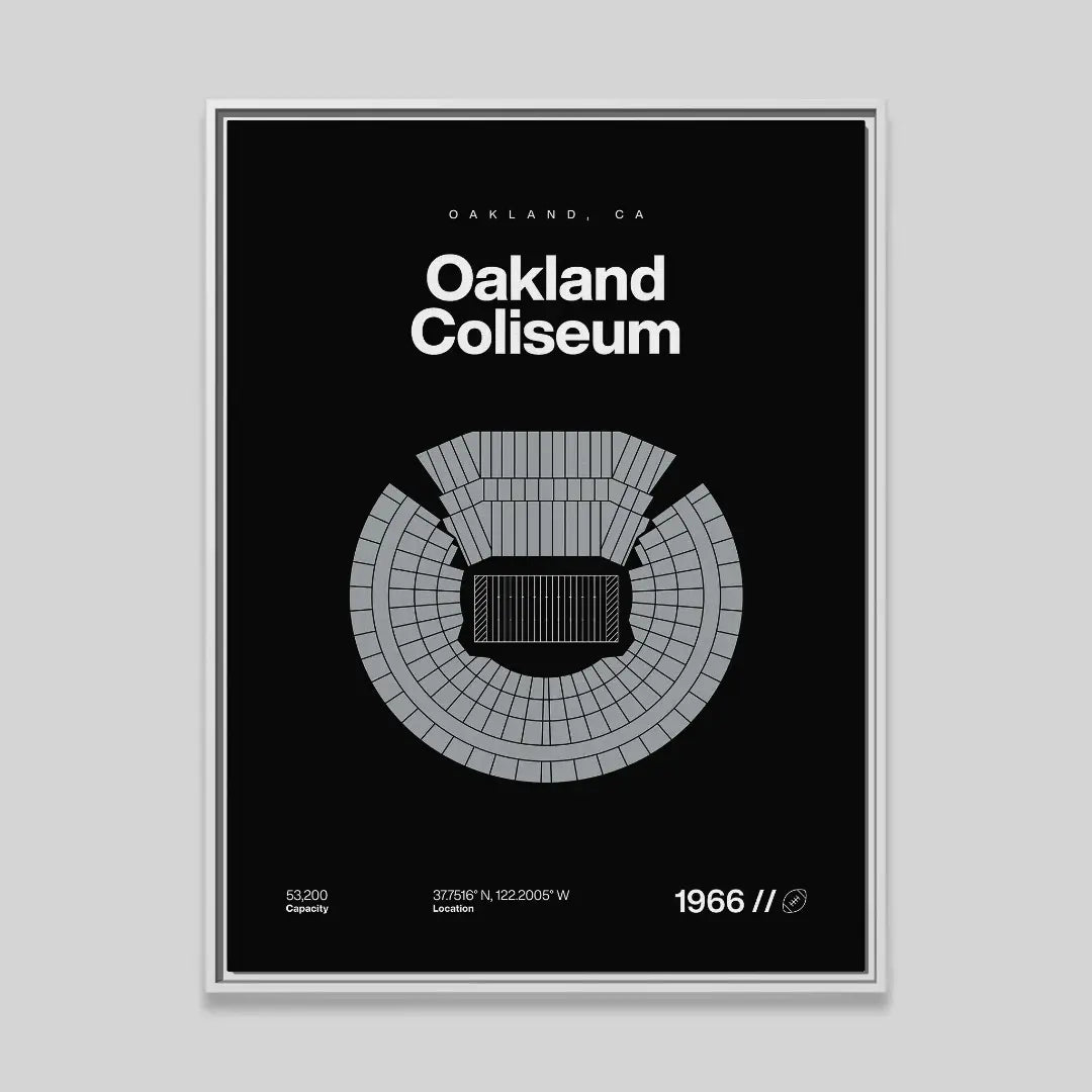 Oakland Football Retro Stadium Bold Canvas Art