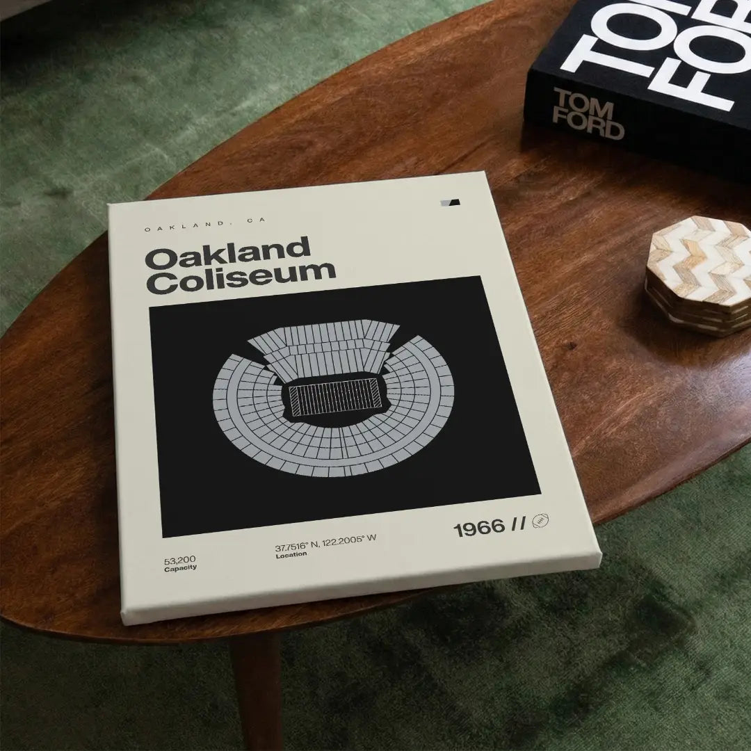 Oakland Football Retro Stadium Canvas Art