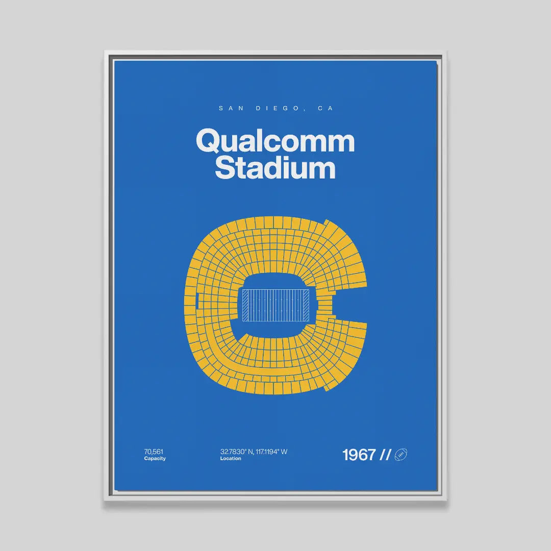 San Diego Football Retro Stadium Bold Canvas Art