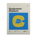 San Diego Football Retro Stadium Canvas Art