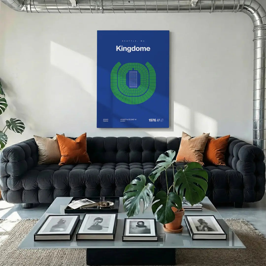 Seattle Football Retro Stadium Bold Canvas Art