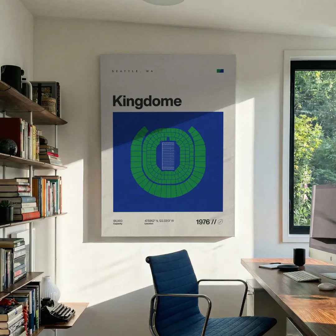 Seattle Football Retro Stadium Canvas Art