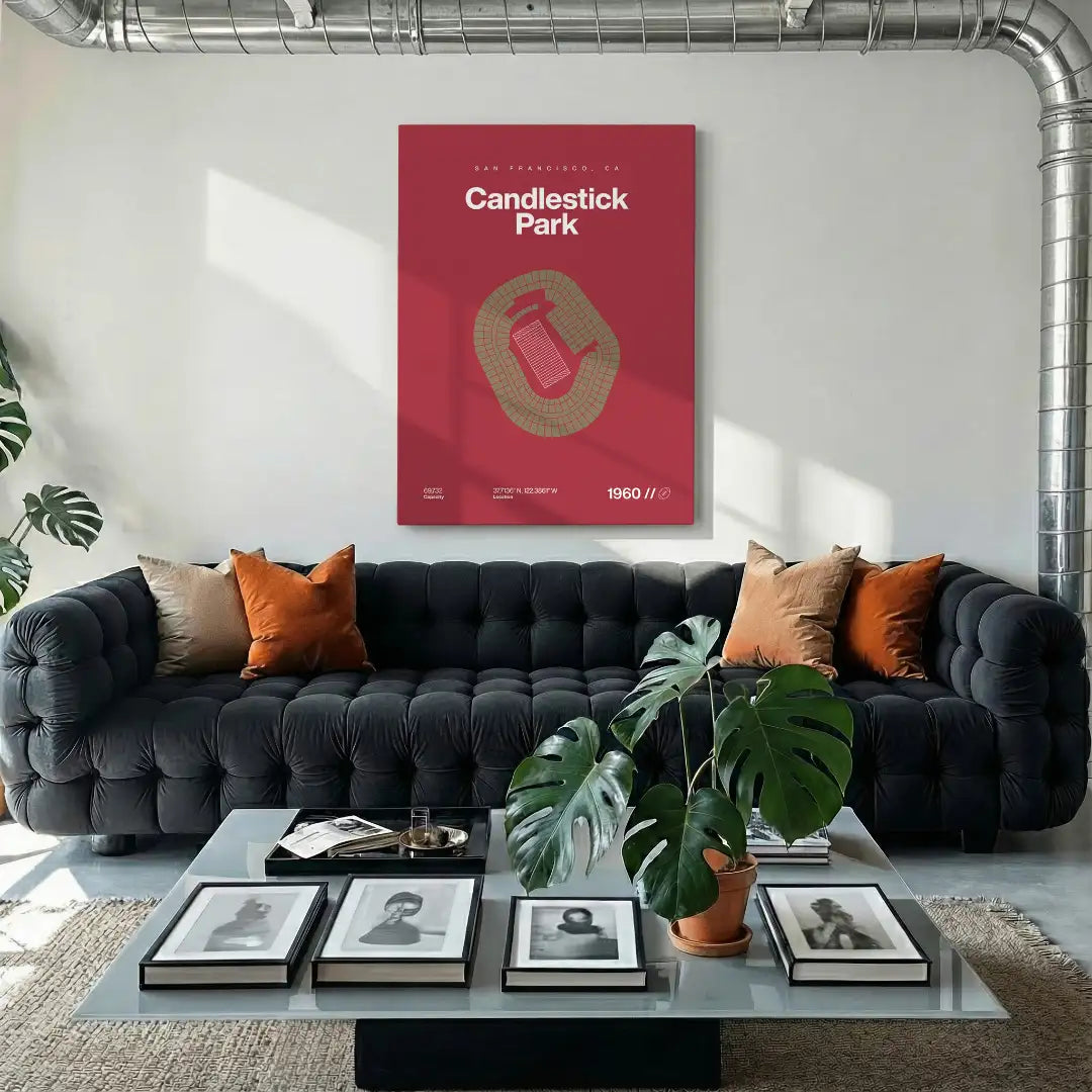 San Francisco Football Retro Stadium Bold Canvas Art