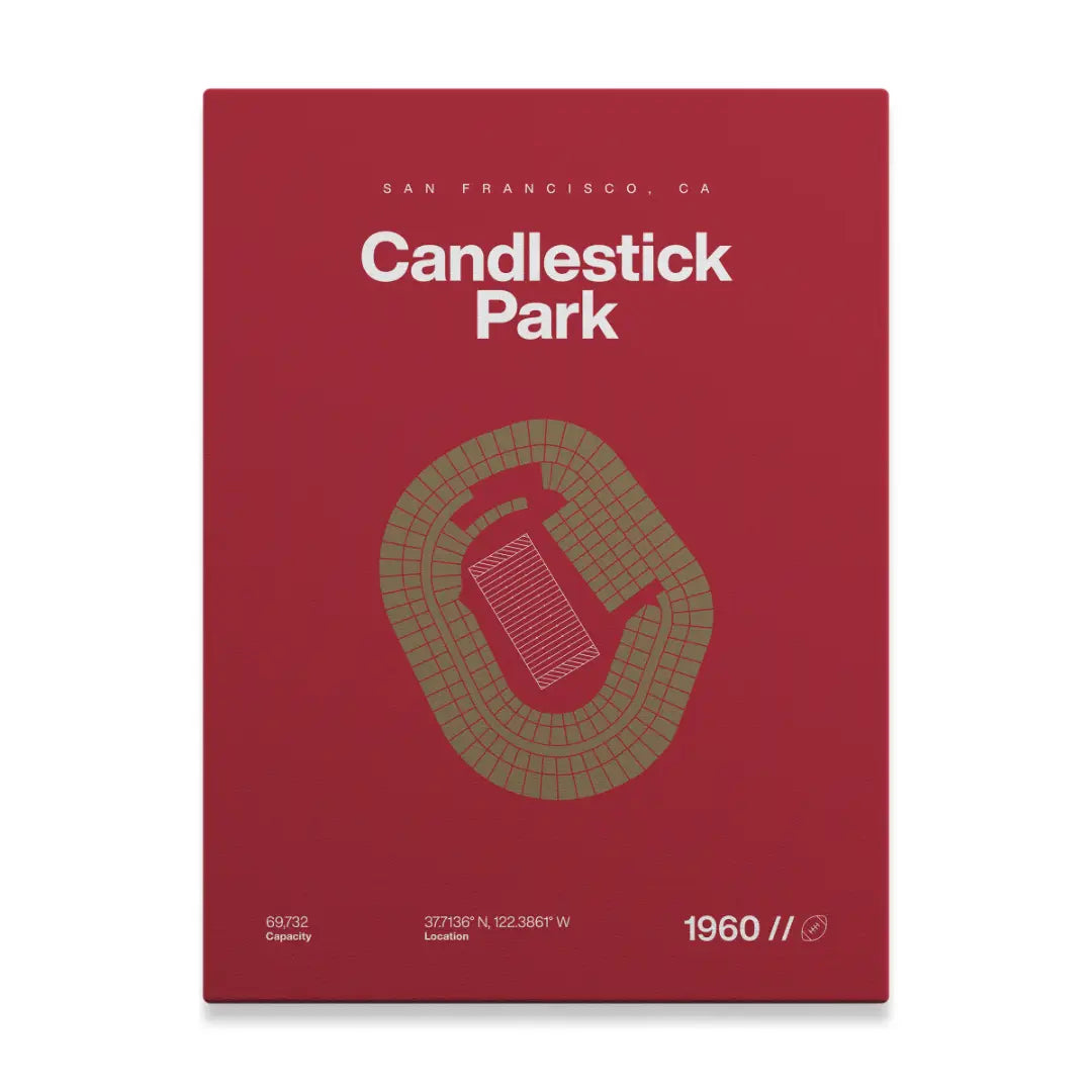 San Francisco Football Retro Stadium Bold Canvas Art