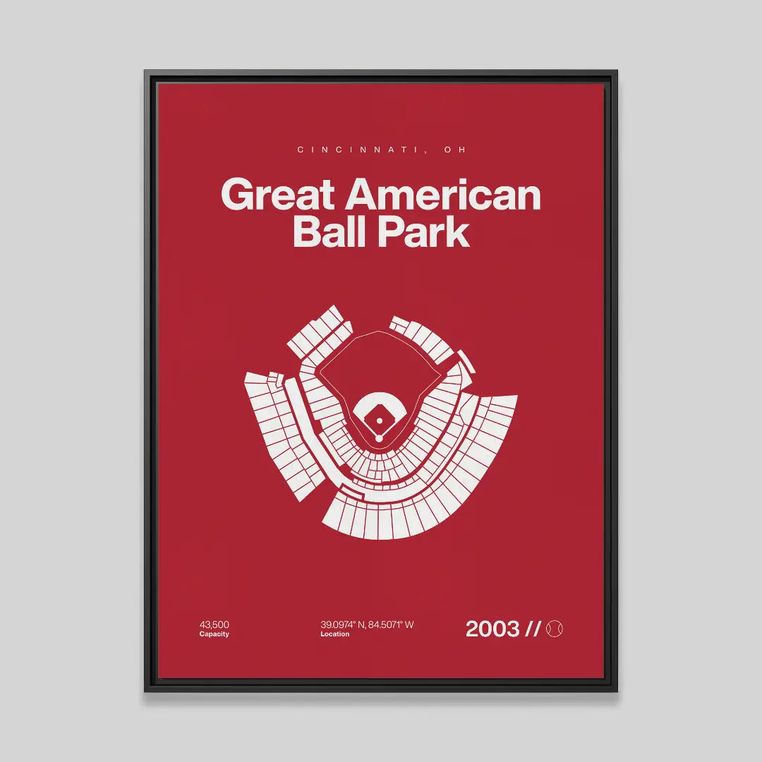 Cincinnati Baseball Stadium Bold Canvas Art
