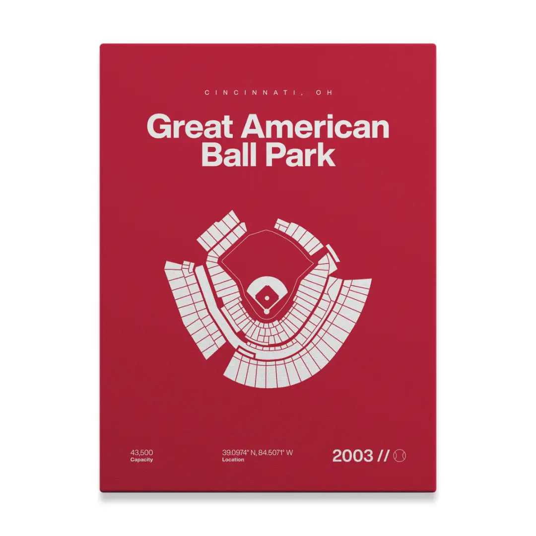 Cincinnati Baseball Stadium Bold Canvas Art