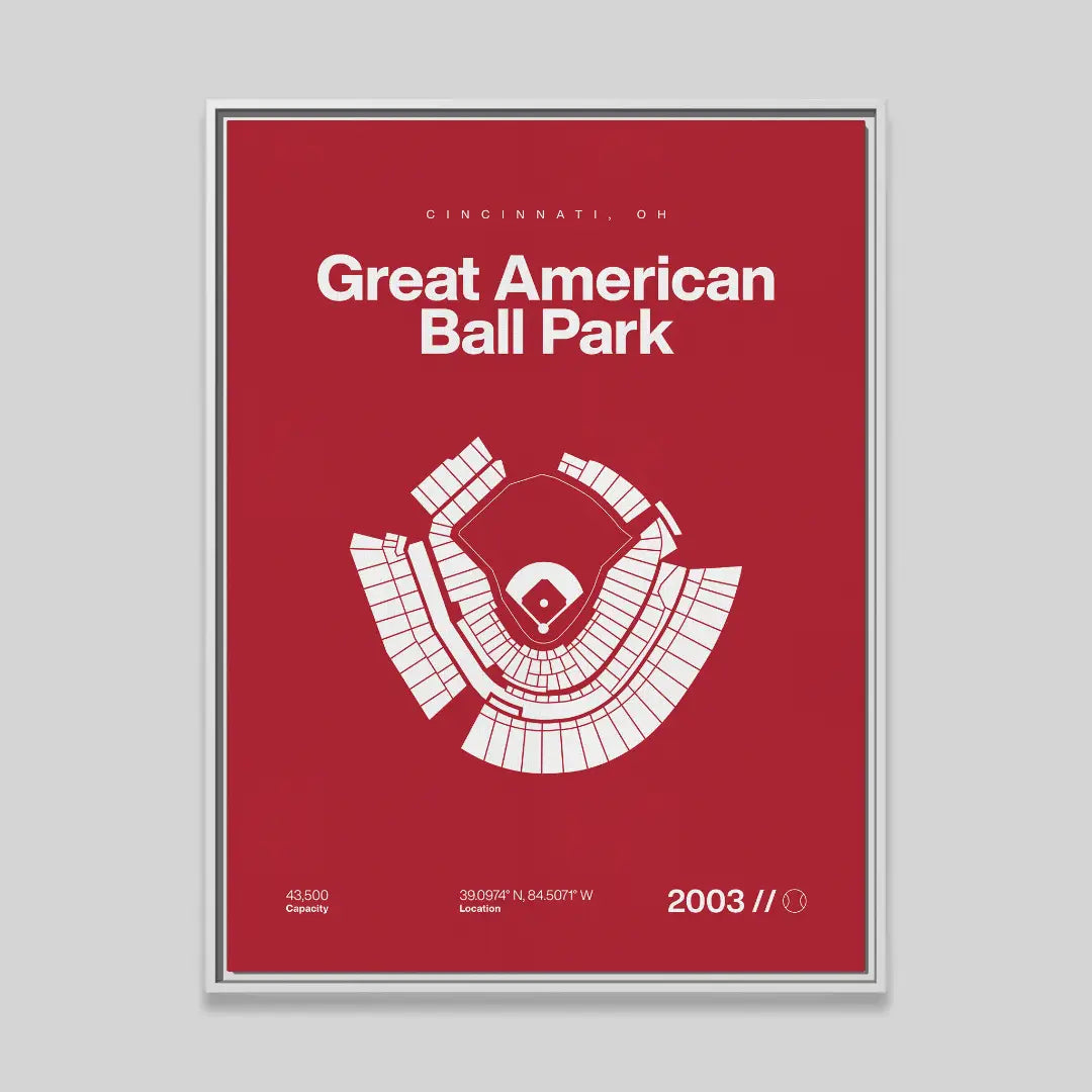 Cincinnati Baseball Stadium Bold Canvas Art