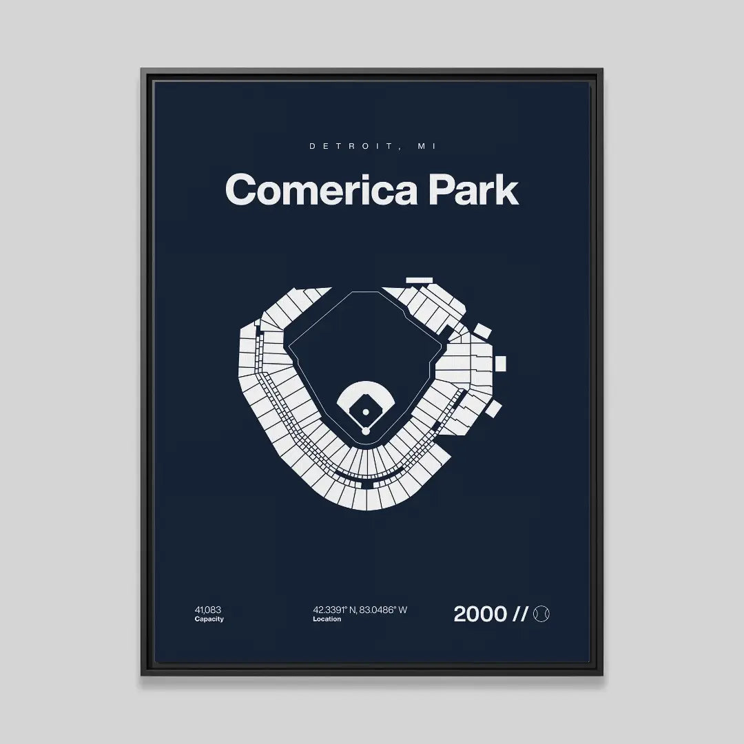 Detroit Baseball Stadium Bold Canvas Art