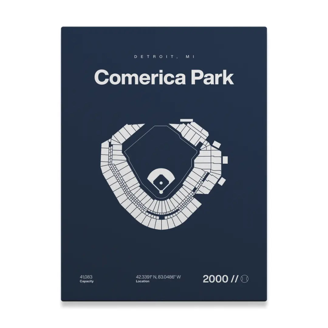 Detroit Baseball Stadium Bold Canvas Art