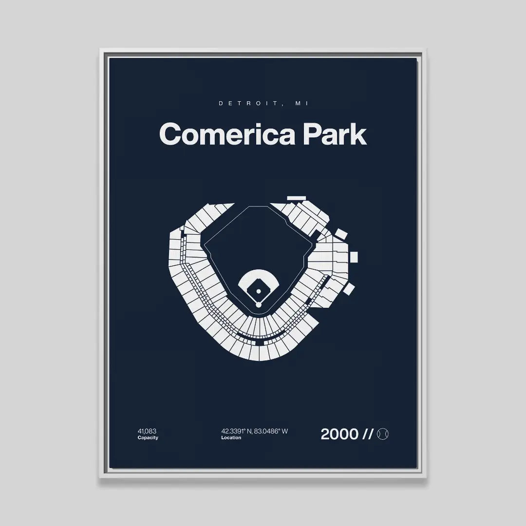Detroit Baseball Stadium Bold Canvas Art
