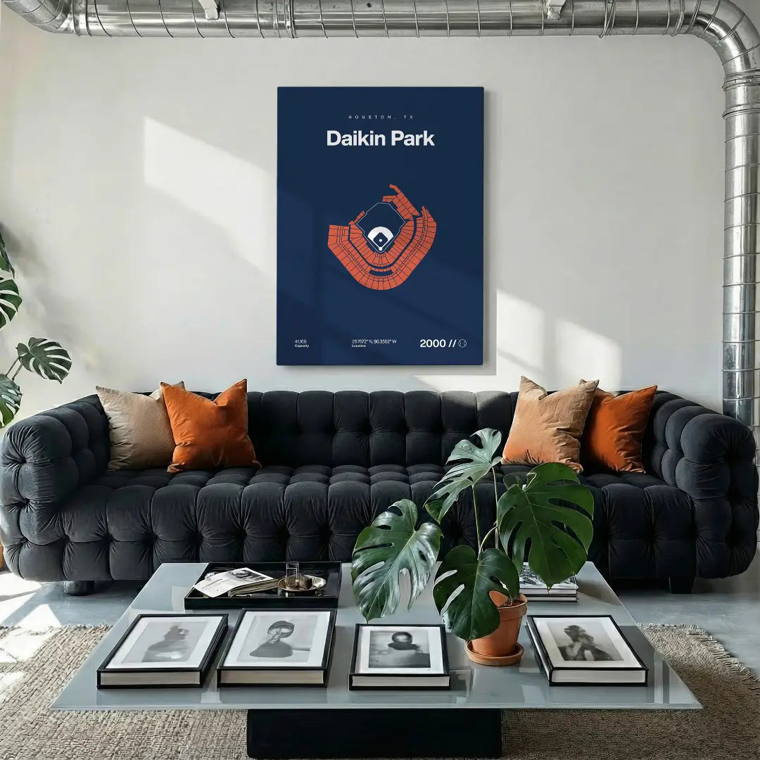 Houston Baseball Stadium Bold Canvas Art
