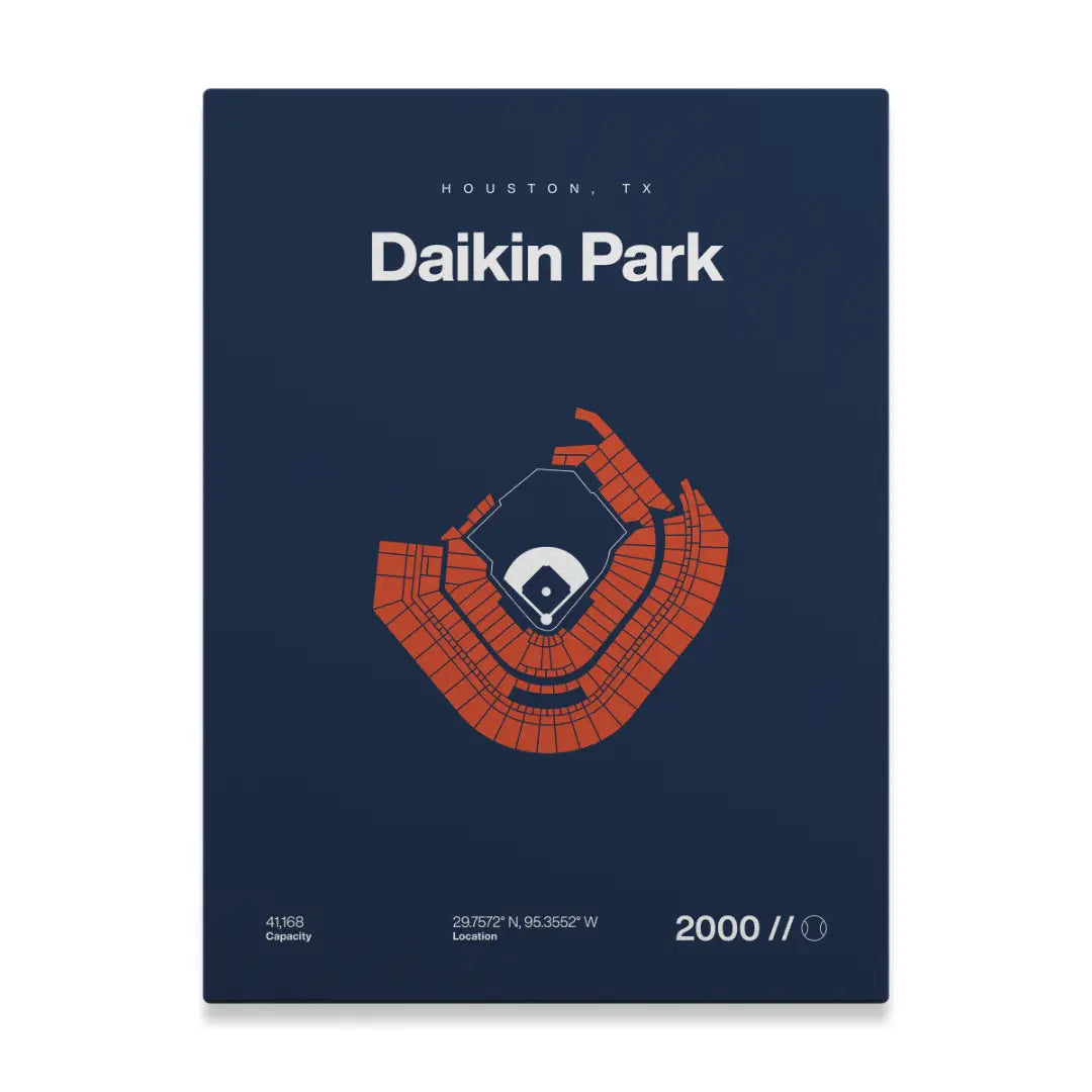 Houston Baseball Stadium Bold Canvas Art
