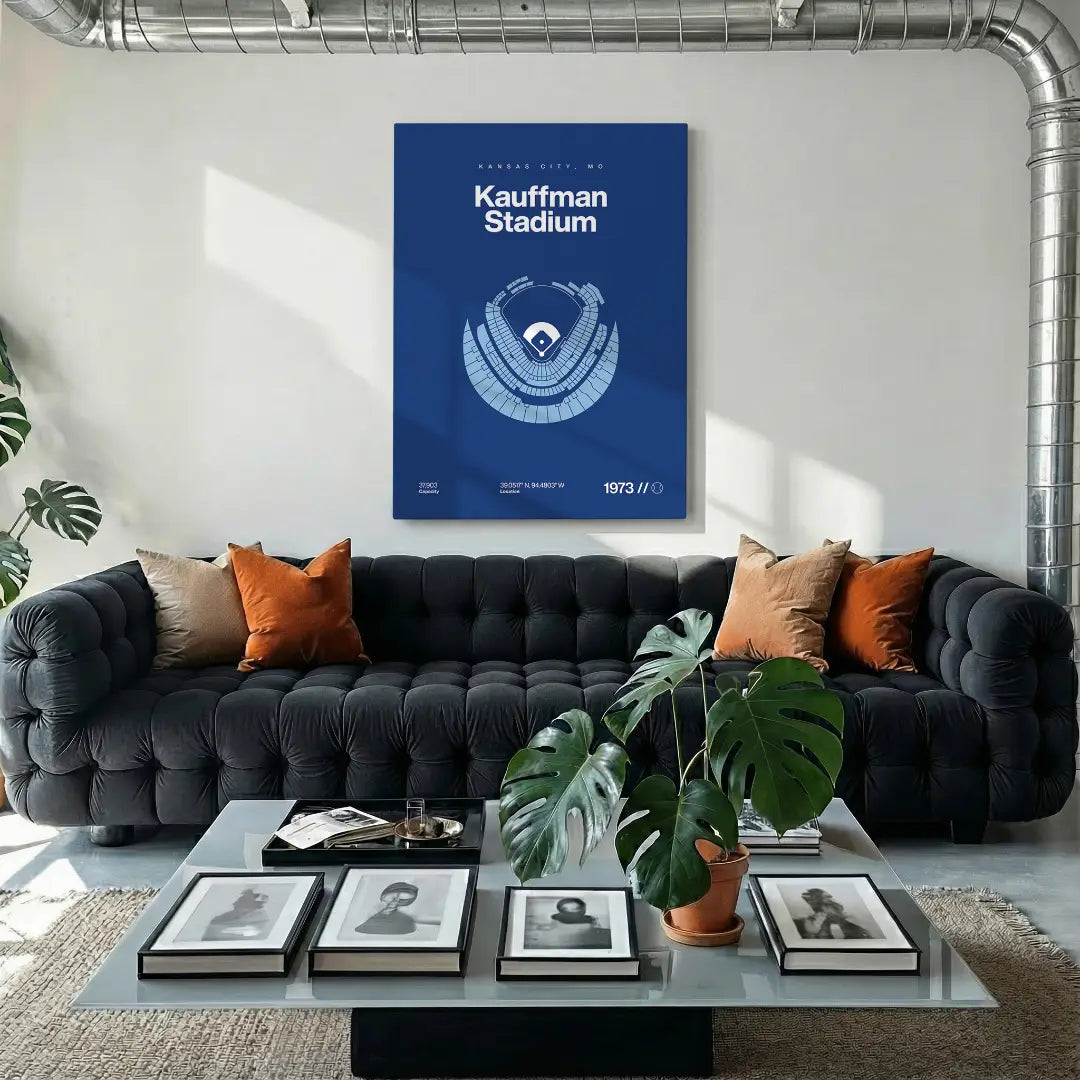 Kansas City Baseball Stadium Bold Canvas Art