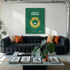 Oakland Baseball Retro Stadium Bold Canvas Art