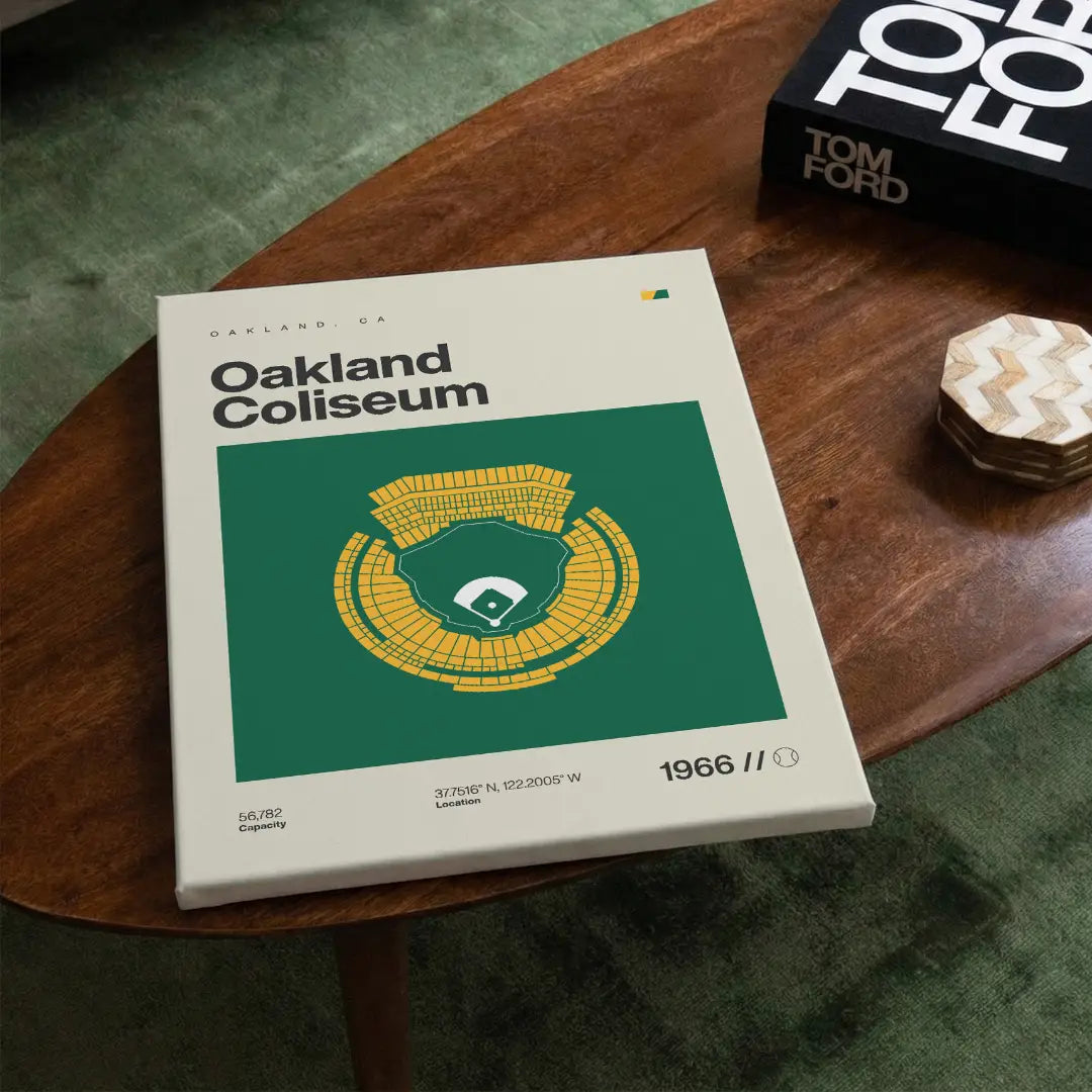 Oakland Baseball Retro Stadium Canvas Art
