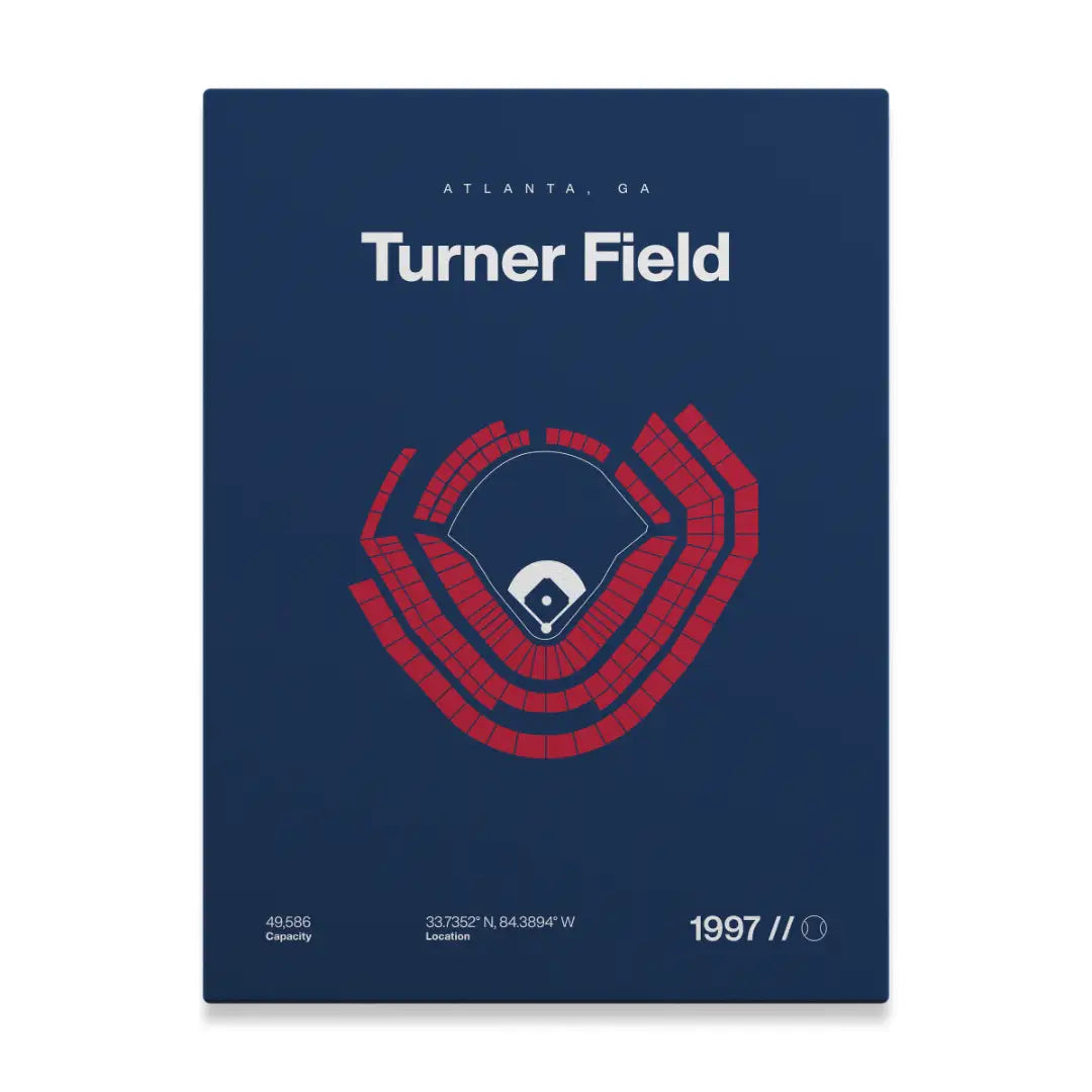 Atlanta Baseball Retro Stadium Bold Canvas Art