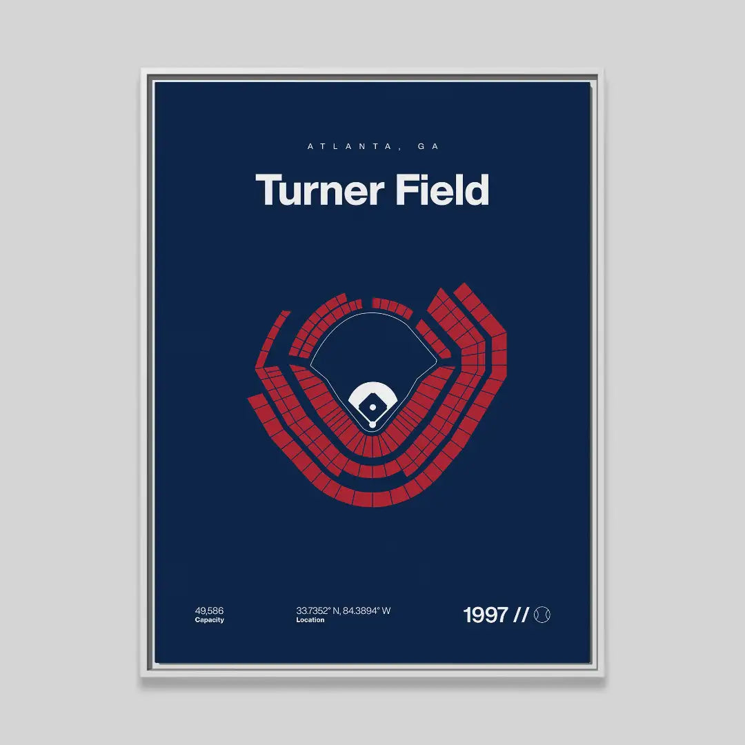Atlanta Baseball Retro Stadium Bold Canvas Art