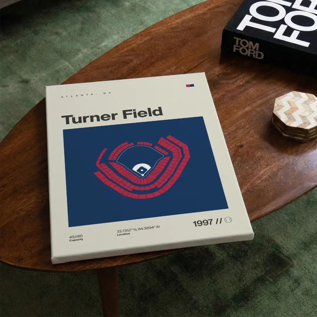 Atlanta Baseball Retro Stadium Canvas Art