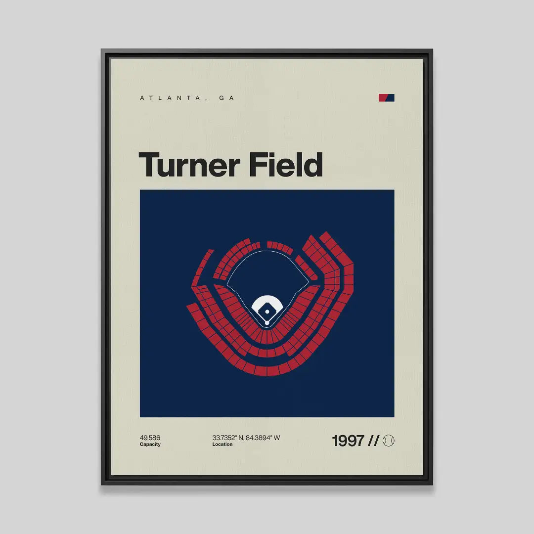 Atlanta Baseball Retro Stadium Canvas Art