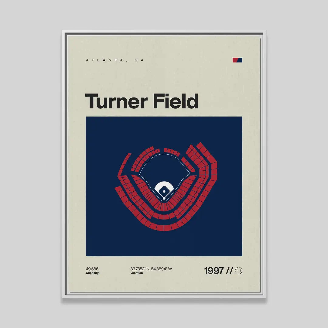 Atlanta Baseball Retro Stadium Canvas Art