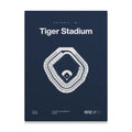 Detroit Baseball Retro Stadium Bold Canvas Art