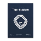 Detroit Baseball Retro Stadium Bold Canvas Art
