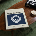 Detroit Baseball Retro Stadium Canvas Art
