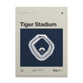 Detroit Baseball Retro Stadium Canvas Art