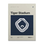 Detroit Baseball Retro Stadium Canvas Art