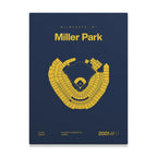 Milwaukee Baseball Retro Stadium Bold Canvas Art