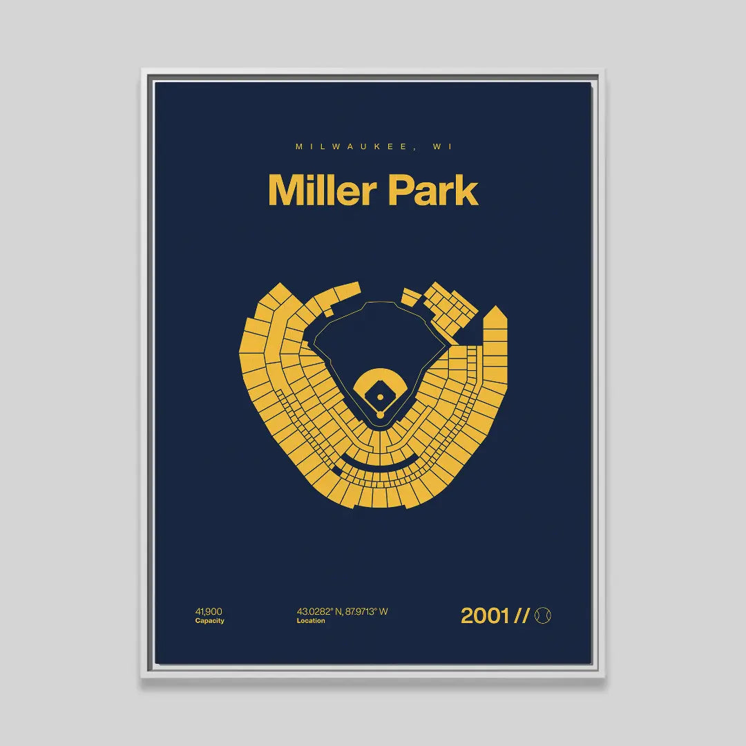 Milwaukee Baseball Retro Stadium Bold Canvas Art