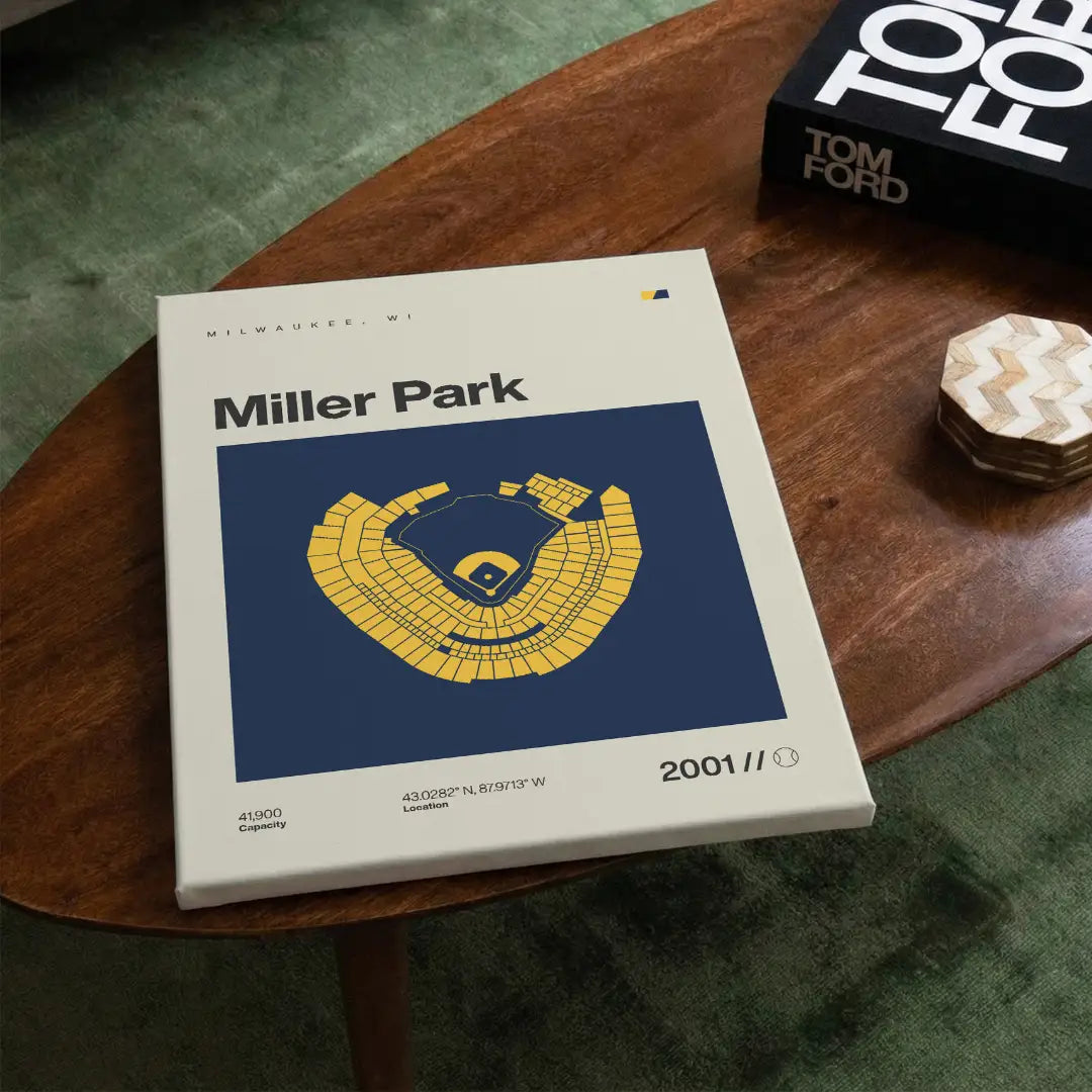 Milwaukee Baseball Retro Stadium Canvas Art