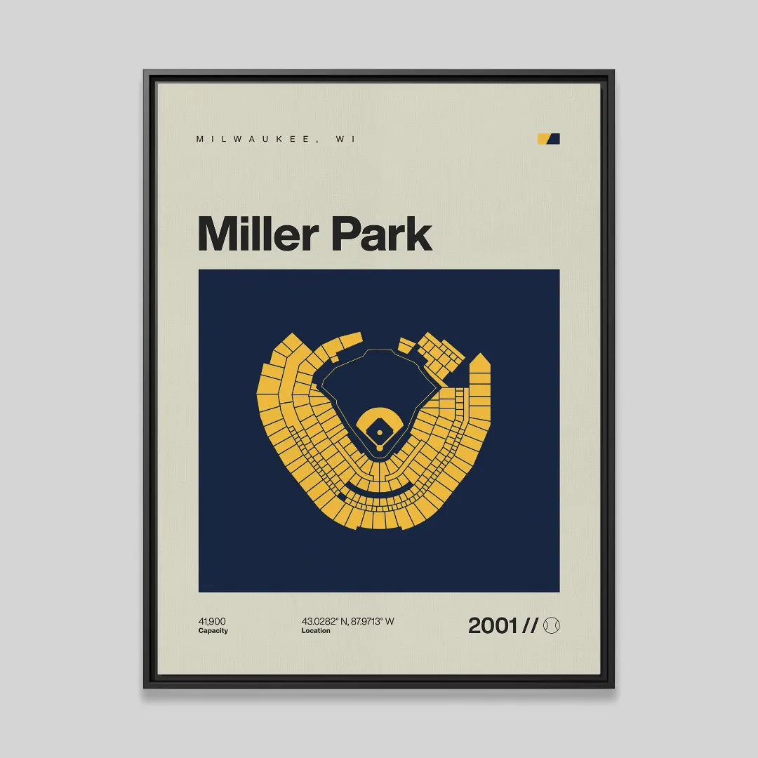 Milwaukee Baseball Retro Stadium Canvas Art