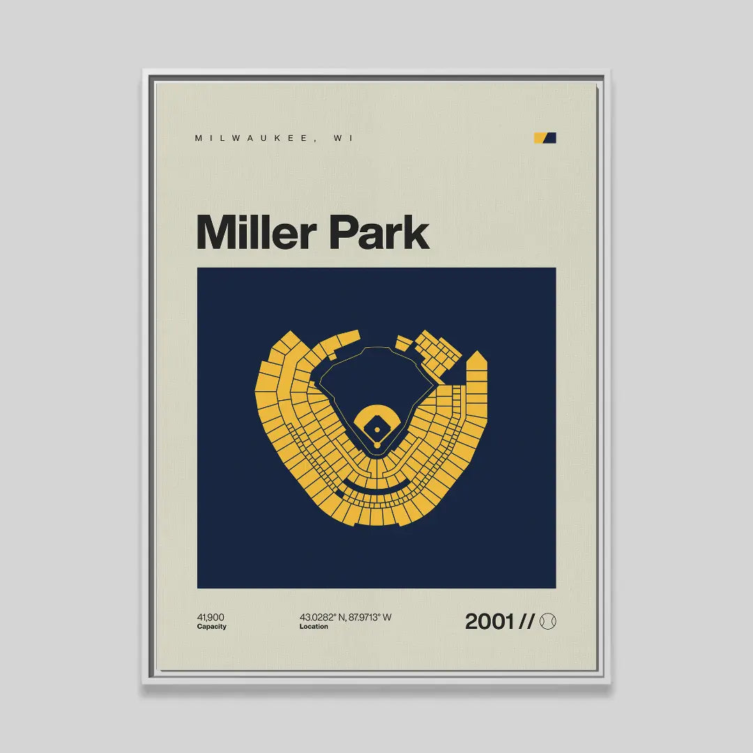 Milwaukee Baseball Retro Stadium Canvas Art