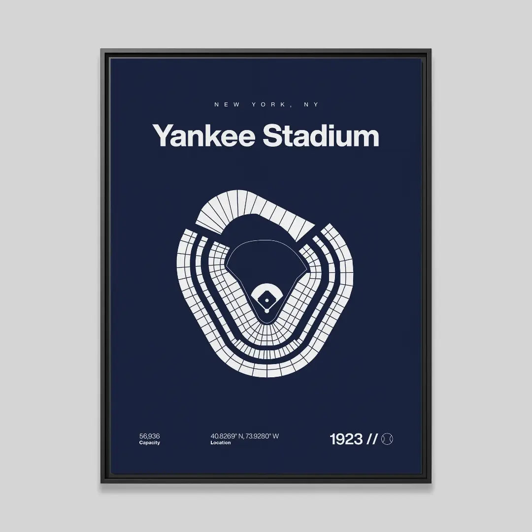 New York Baseball Retro Stadium Bold Canvas Art