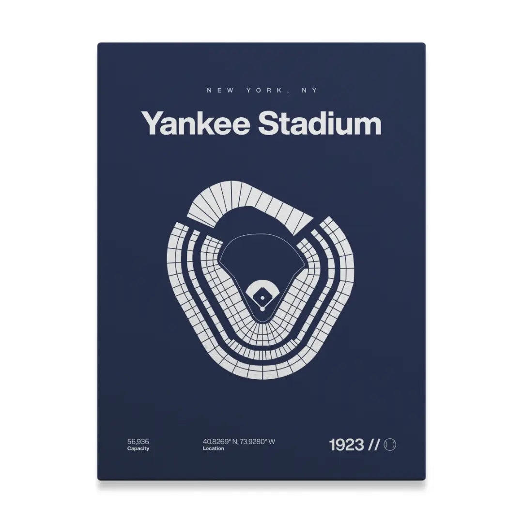 New York Baseball Retro Stadium Bold Canvas Art