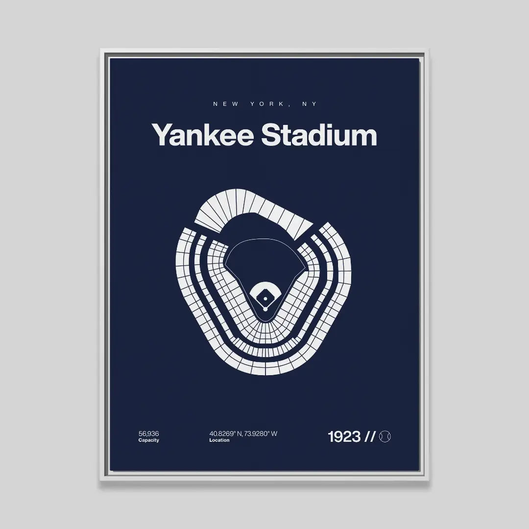 New York Baseball Retro Stadium Bold Canvas Art